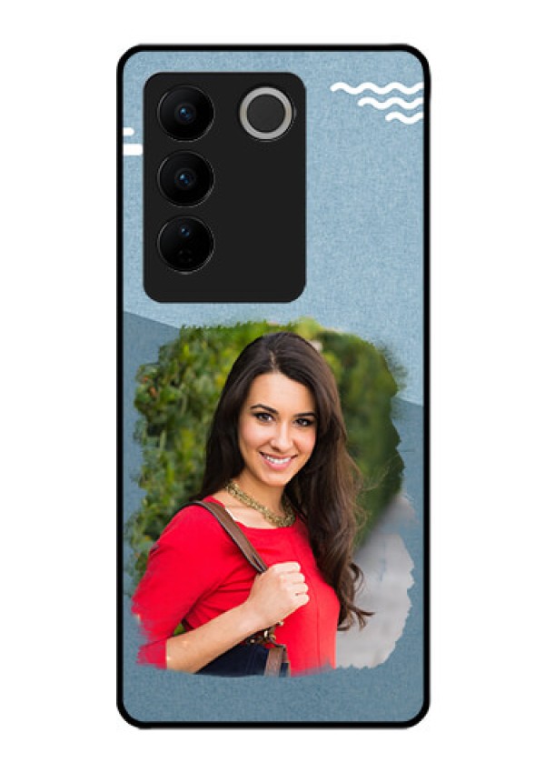 Vivo V27 5G Custom Glass Mobile Case - Grunge Line Art Design