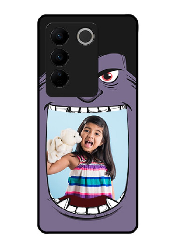 Vivo V27 5G Custom Glass Phone Case - Angry Monster Design