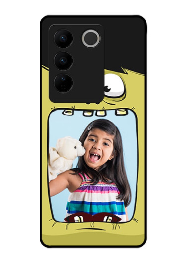 Vivo V27 5G Personalized Glass Phone Case - Cartoon monster back case Design