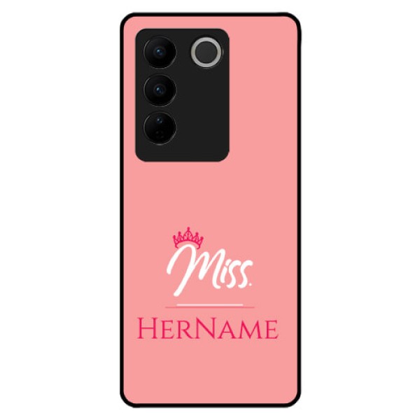 Vivo V27 5G Custom Glass Phone Case Mrs with Name