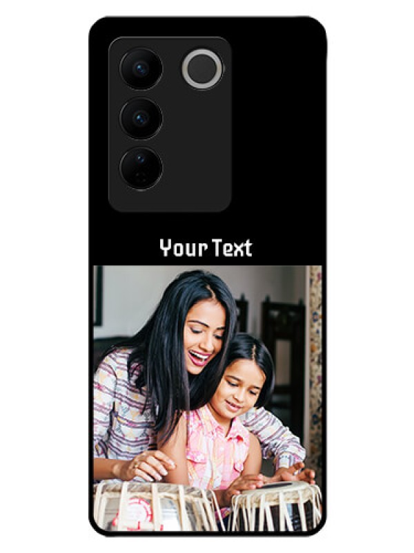 Custom Vivo V27 5G Photo with Name on Glass Phone Case