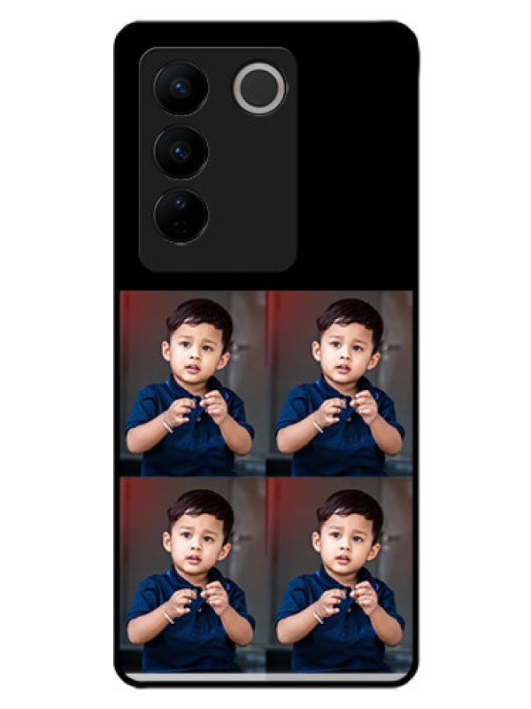 Custom Vivo V27 5G 4 Image Holder on Glass Mobile Cover