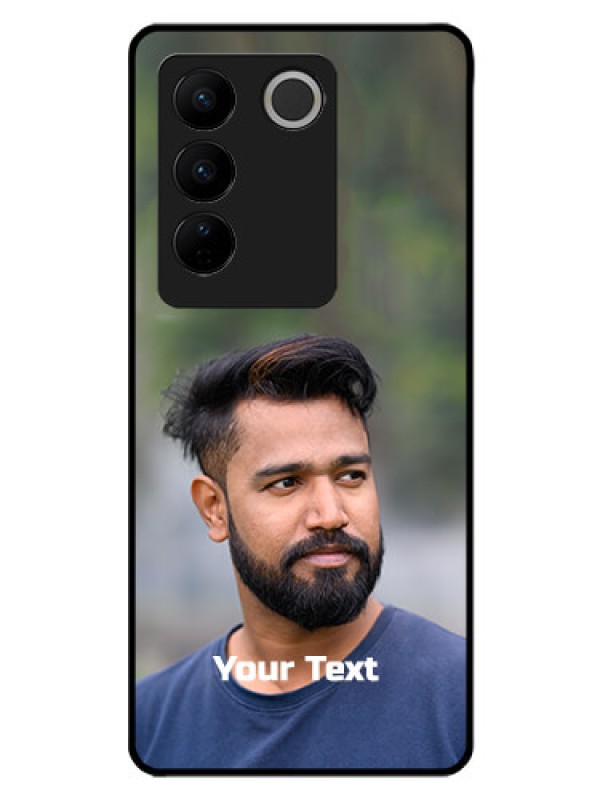 Custom Vivo V27 5G Glass Mobile Cover: Photo with Text