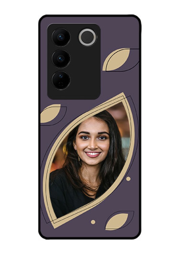 Vivo V27 Custom Glass Mobile Case - Falling Leaf Design