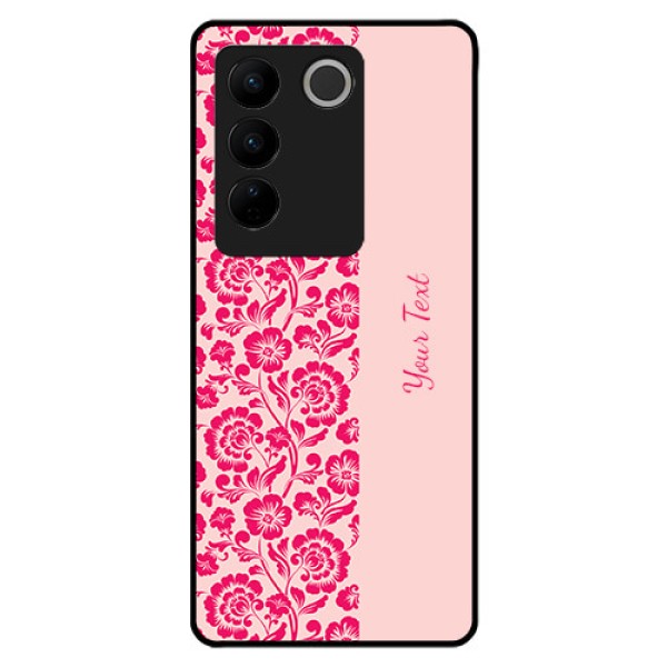 Vivo V27 Custom Glass Phone Case - Attractive Floral Pattern Design