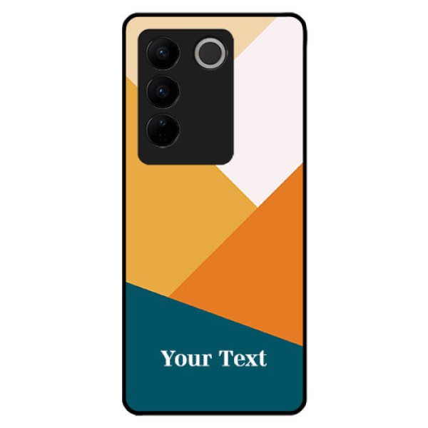 Vivo V27 Personalized Glass Phone Case - Stacked Multi-colour Design Vivo V27 Personalized Glass Phone Case - Stacked Multi-colour Design