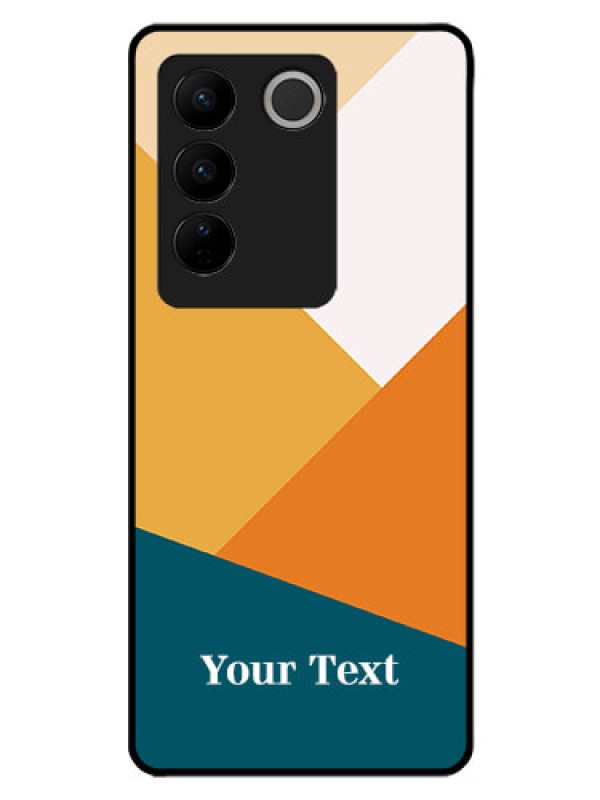 Custom Vivo V27 Personalized Glass Phone Case - Stacked Multi-colour Design