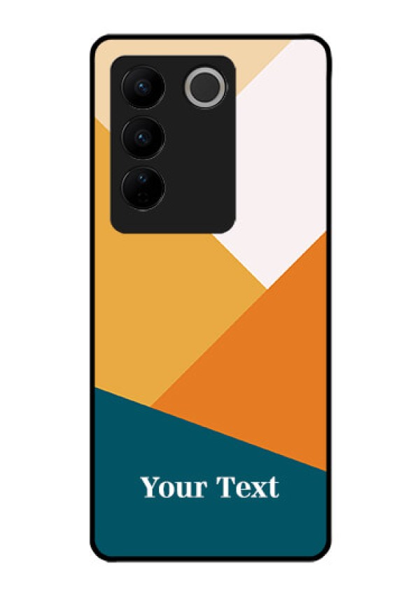 Vivo V27 Personalized Glass Phone Case - Stacked Multi-colour Design