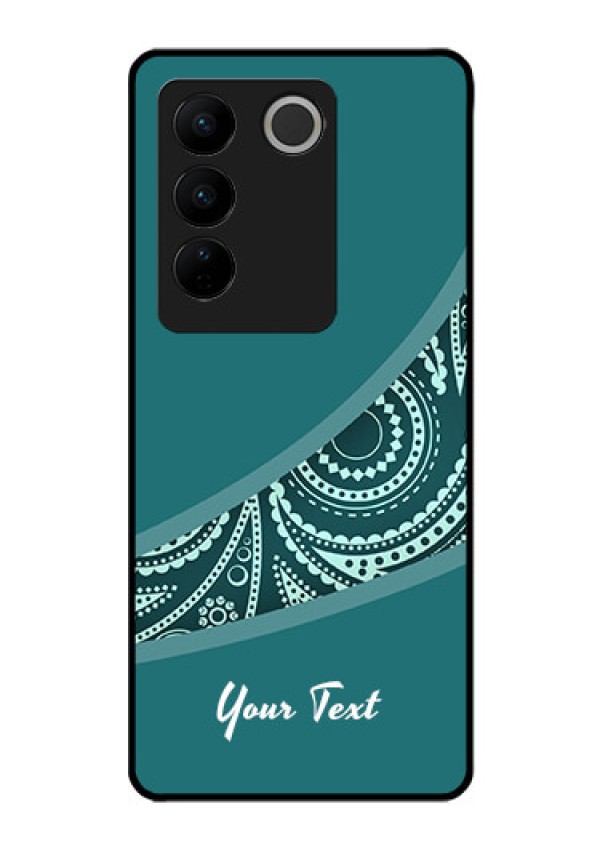 Vivo V27 Photo Printing on Glass Case - semi visible floral Design