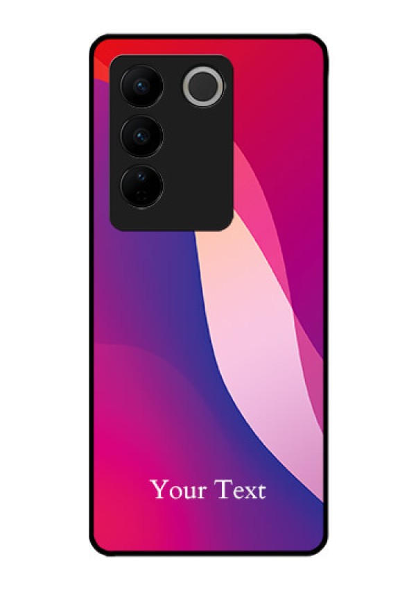 Vivo V27 Personalized Glass Phone Case - Digital abstract Overlap Design