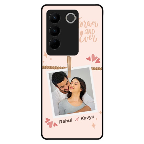 Vivo V27 Custom Glass Phone Case - Forever and ever love Design