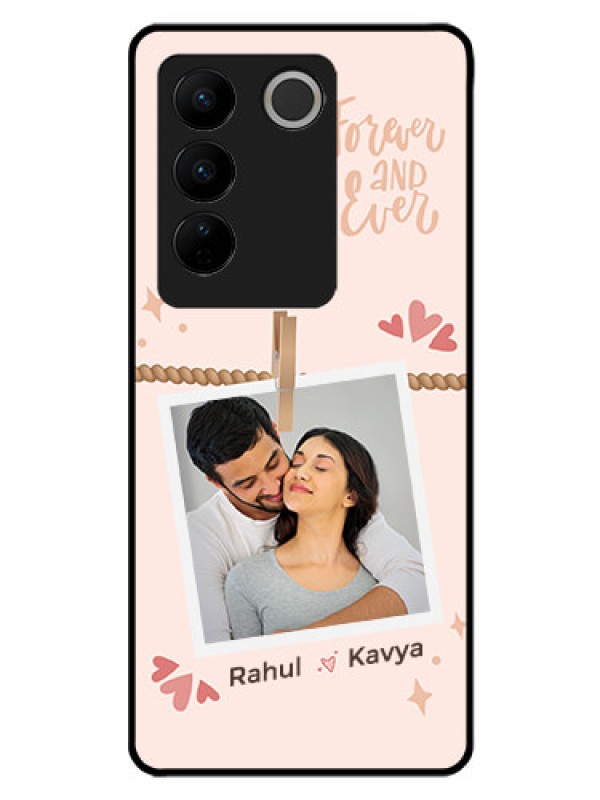 Custom Vivo V27 Custom Glass Phone Case - Forever and ever love Design