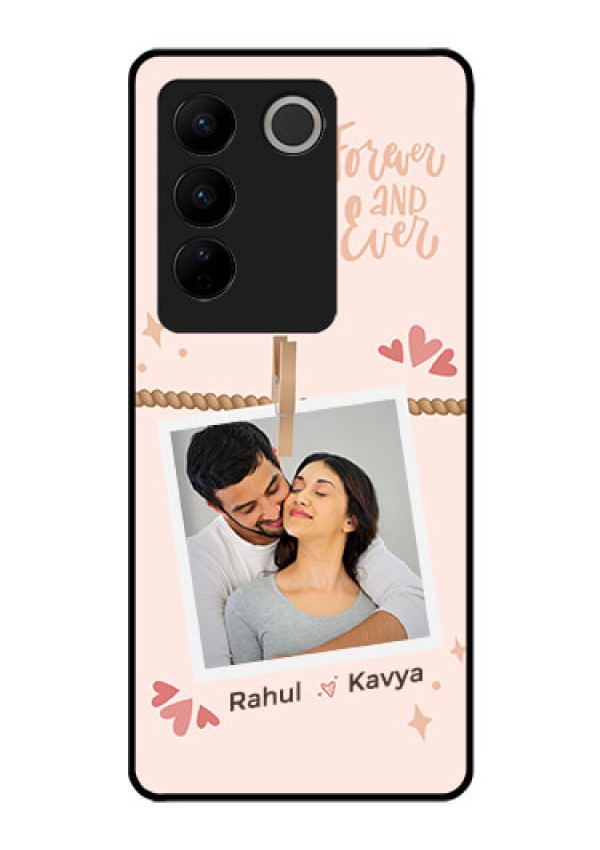 Vivo V27 Custom Glass Phone Case - Forever and ever love Design