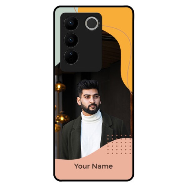 Vivo V27 Personalized Glass Phone Case - Tri-coloured overlay design Vivo V27 Personalized Glass Phone Case - Tri-coloured overlay design