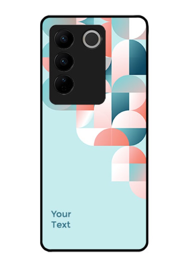 Vivo V27 Custom Glass Phone Case - Stylish Semi-circle Pattern Design