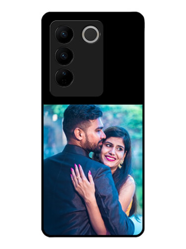 Custom Vivo V27 Custom Glass Phone Case - Upload Full Picture With Custom Color Design