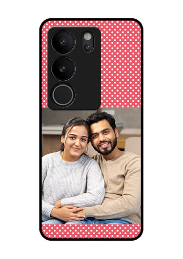 Vivo V29 5G Custom Glass Phone Case - White Dotted Design