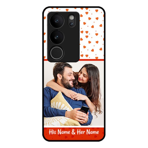 Vivo V29 5G Custom Glass Phone Case - Orange Love Symbol Design