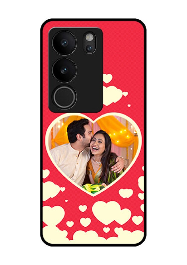 Vivo V29 5G Custom Glass Phone Case - Love Symbols Phone Cover Design