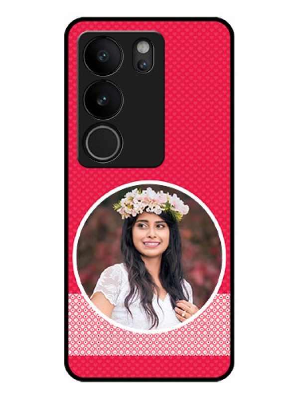 Custom Vivo V29 5G Custom Glass Phone Case - Pink Color Pattern Design
