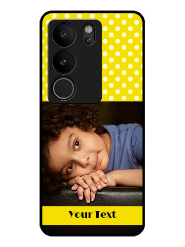 Custom Vivo V29 5G Custom Glass Phone Case - Bright Yellow Case Design