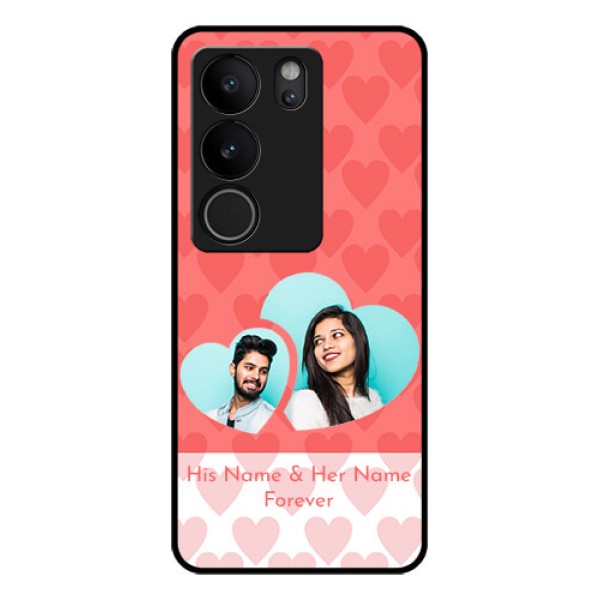 Vivo V29 5G Custom Glass Phone Case - Couple Pic Upload Design