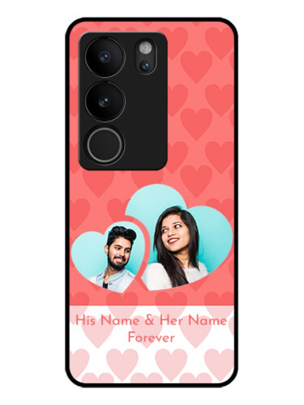 Custom Vivo V29 5G Custom Glass Phone Case - Couple Pic Upload Design