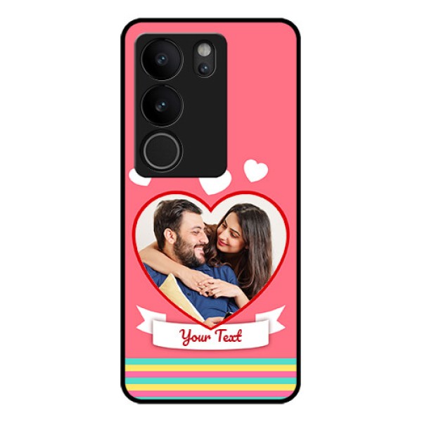 Vivo V29 5G Custom Glass Phone Case - Love Shapes Doodle Design
