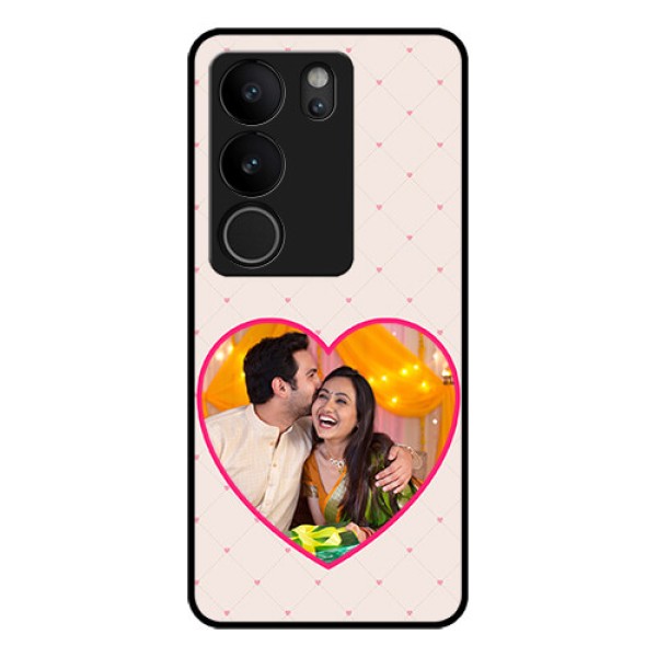 Vivo V29 5G Custom Glass Phone Case - Heart Shape Design