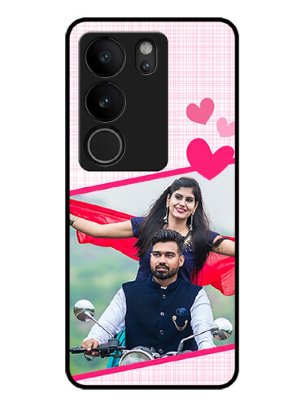 Custom Vivo V29 5G Custom Glass Phone Case - Love Shape Heart Design