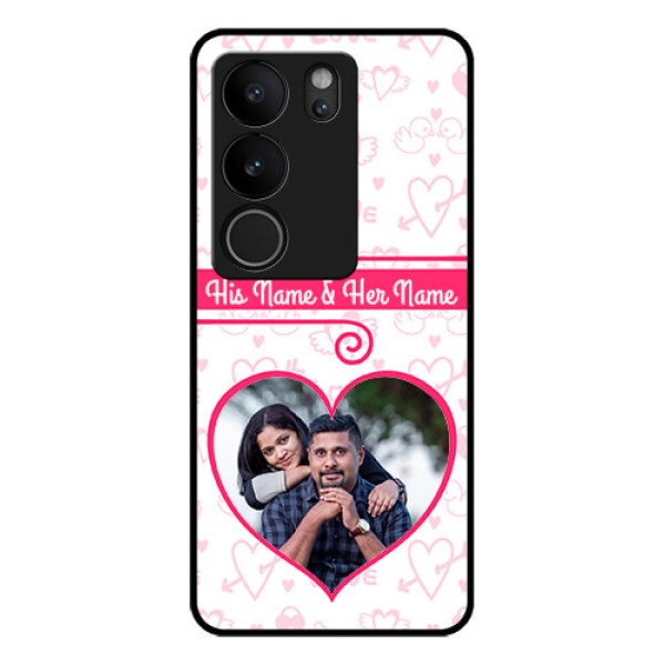 Vivo V29 5G Custom Glass Phone Case - Heart Shape Love Design