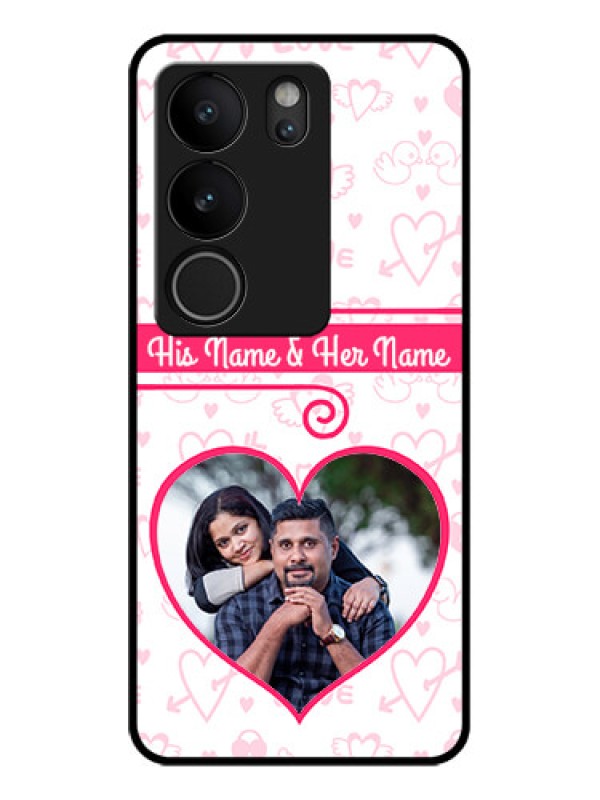 Custom Vivo V29 5G Custom Glass Phone Case - Heart Shape Love Design