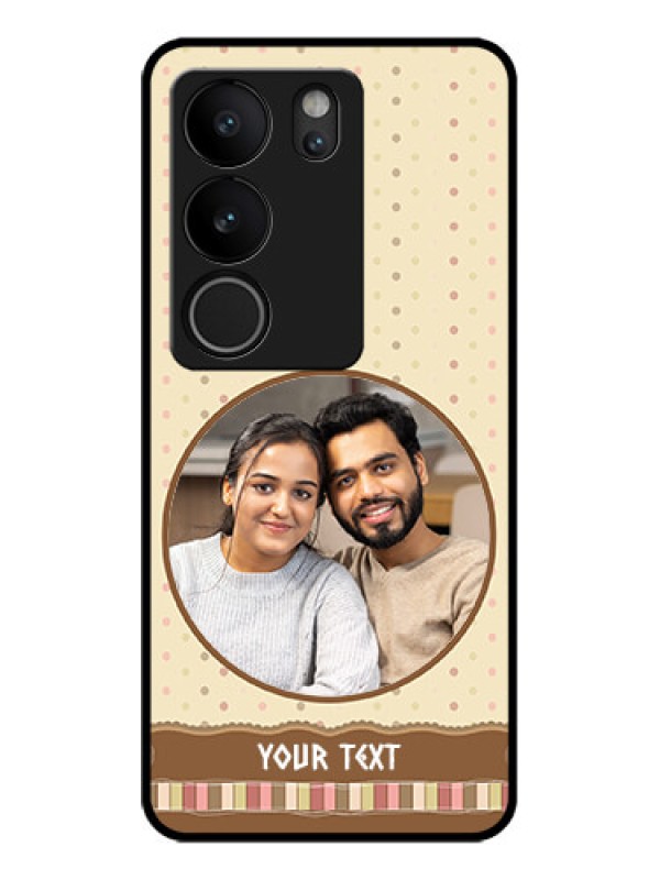 Custom Vivo V29 5G Custom Glass Phone Case - Brown Dotted Mobile Case Design