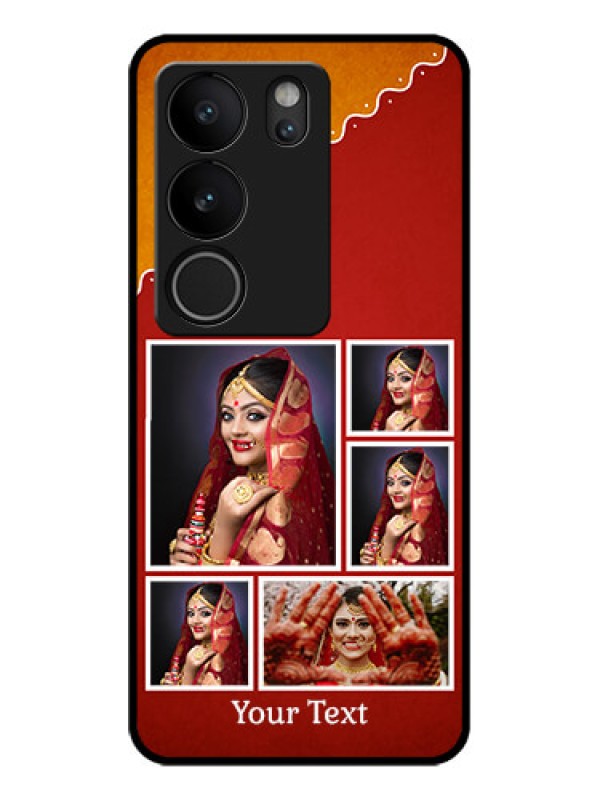 Custom Vivo V29 5G Custom Glass Phone Case - Wedding Pic Upload Design