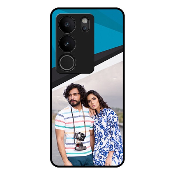 Vivo V29 5G Custom Glass Phone Case - Simple Pattern Photo Upload Design Vivo V29 5G Custom Glass Phone Case - Simple Pattern Photo Upload Design