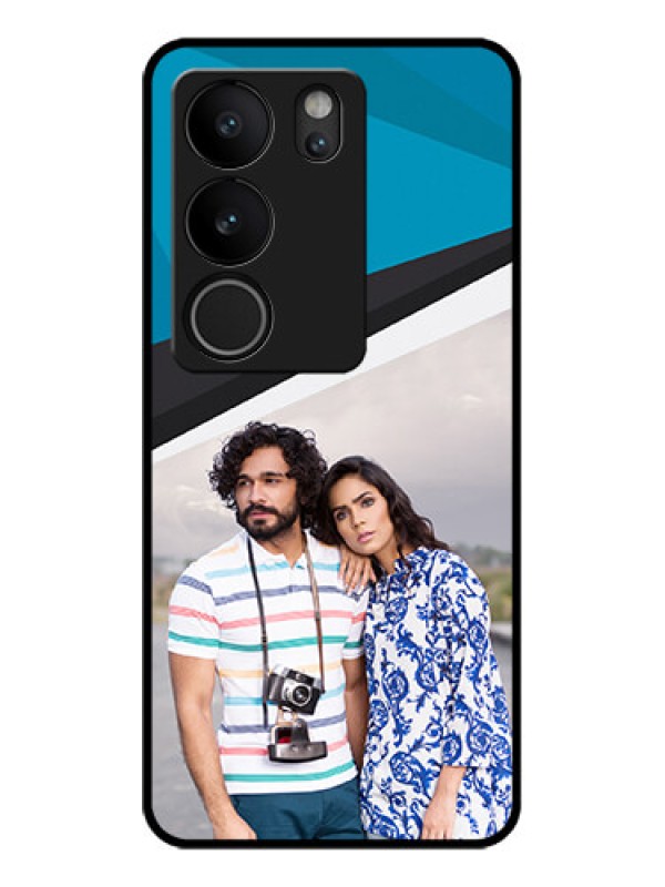 Custom Vivo V29 5G Custom Glass Phone Case - Simple Pattern Photo Upload Design