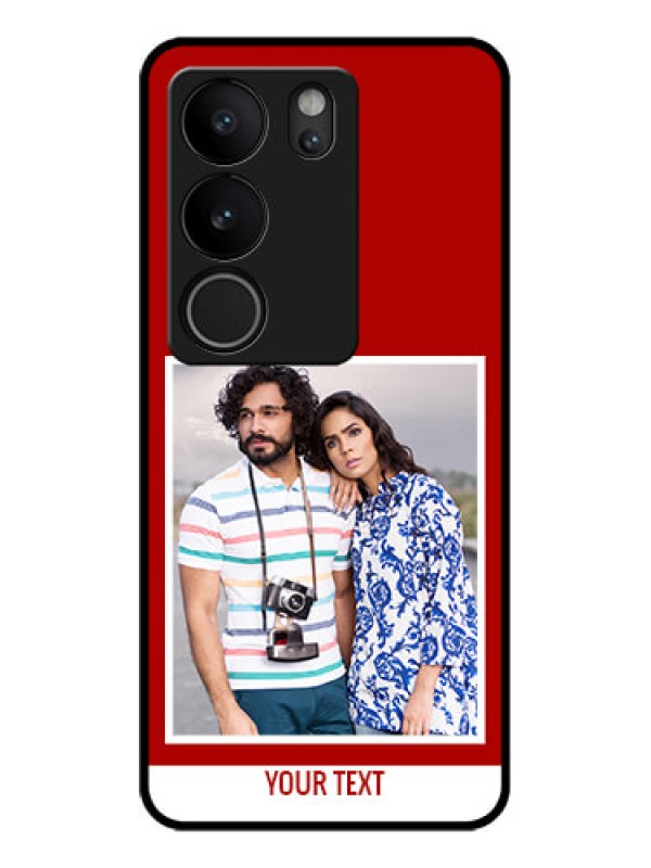 Custom Vivo V29 5G Custom Glass Phone Case - Red Color Design