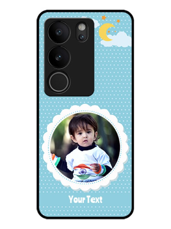 Custom Vivo V29 5G Custom Glass Phone Case - Violet Pattern Design