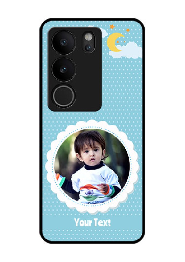 Vivo V29 5G Custom Glass Phone Case - Violet Pattern Design