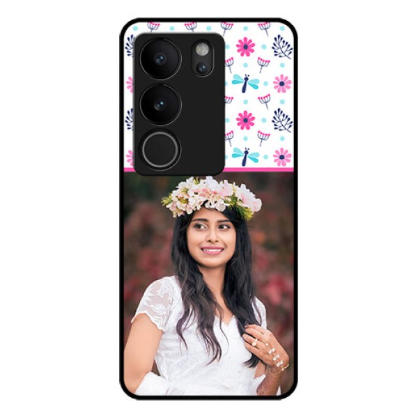 Vivo V29 5G Custom Glass Phone Case - Colorful Flower Design Vivo V29 5G Custom Glass Phone Case - Colorful Flower Design