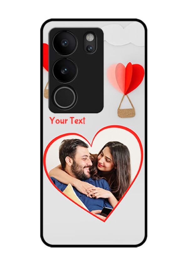 Vivo V29 5G Custom Glass Phone Case - Parachute Love Design