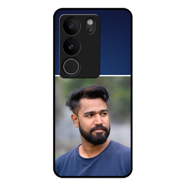 Vivo V29 5G Custom Glass Phone Case - Simple Royal Blue Design