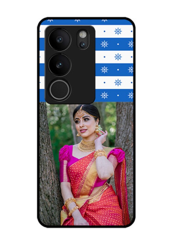 Vivo V29 5G Custom Glass Phone Case - Snow Pattern Design