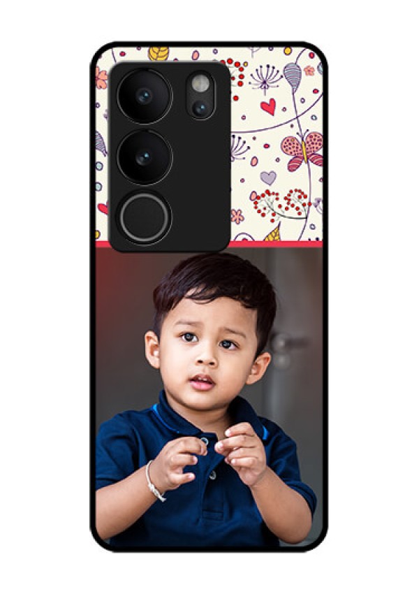 Vivo V29 5G Custom Glass Phone Case - Premium Floral Design