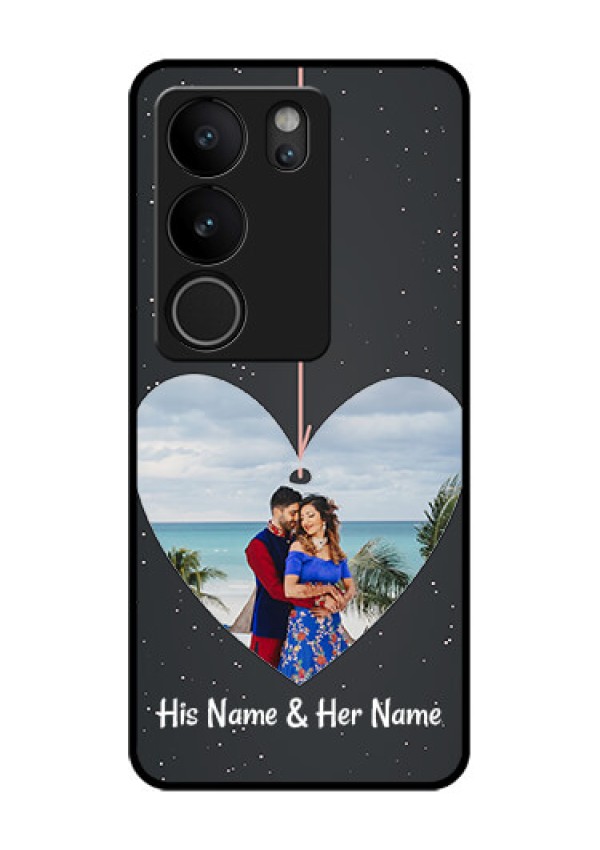 Vivo V29 5G Custom Glass Phone Case - Hanging Heart Design