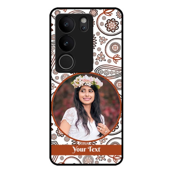 Vivo V29 5G Custom Glass Phone Case - Abstract Flower Design