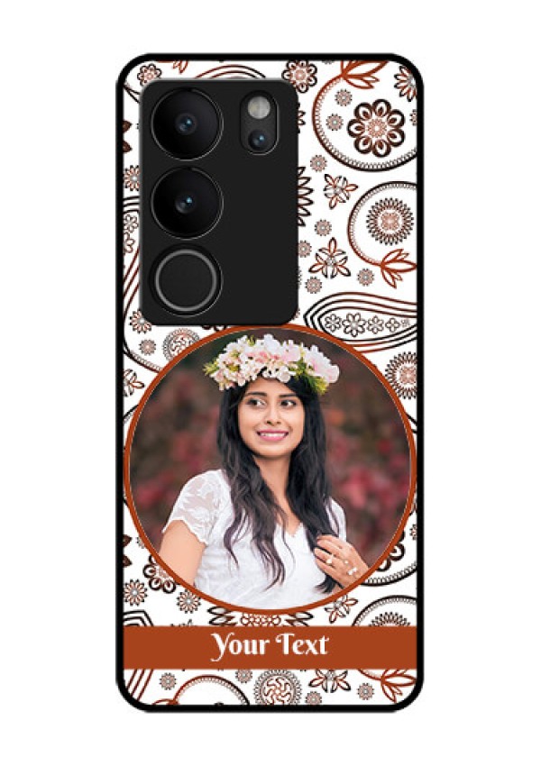 Vivo V29 5G Custom Glass Phone Case - Abstract Flower Design