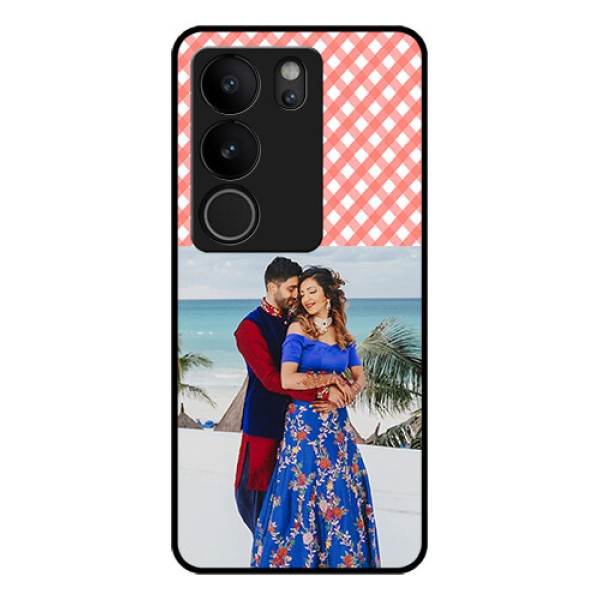Vivo V29 5G Custom Glass Phone Case - Pink Pattern Design