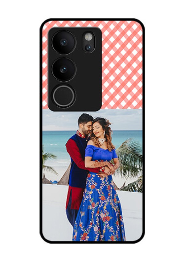 Vivo V29 5G Custom Glass Phone Case - Pink Pattern Design