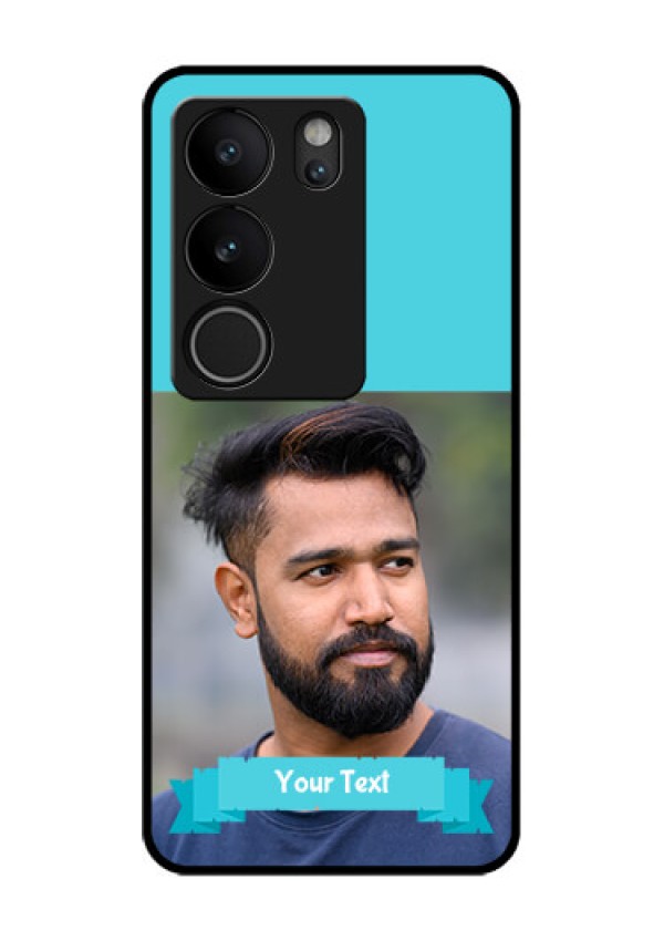 Vivo V29 5G Custom Glass Phone Case - Blue Color Design